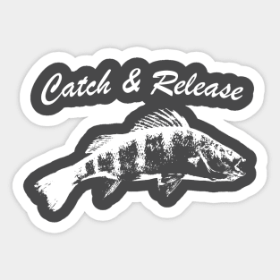 Catch and Release Series, Perch, White color Sticker